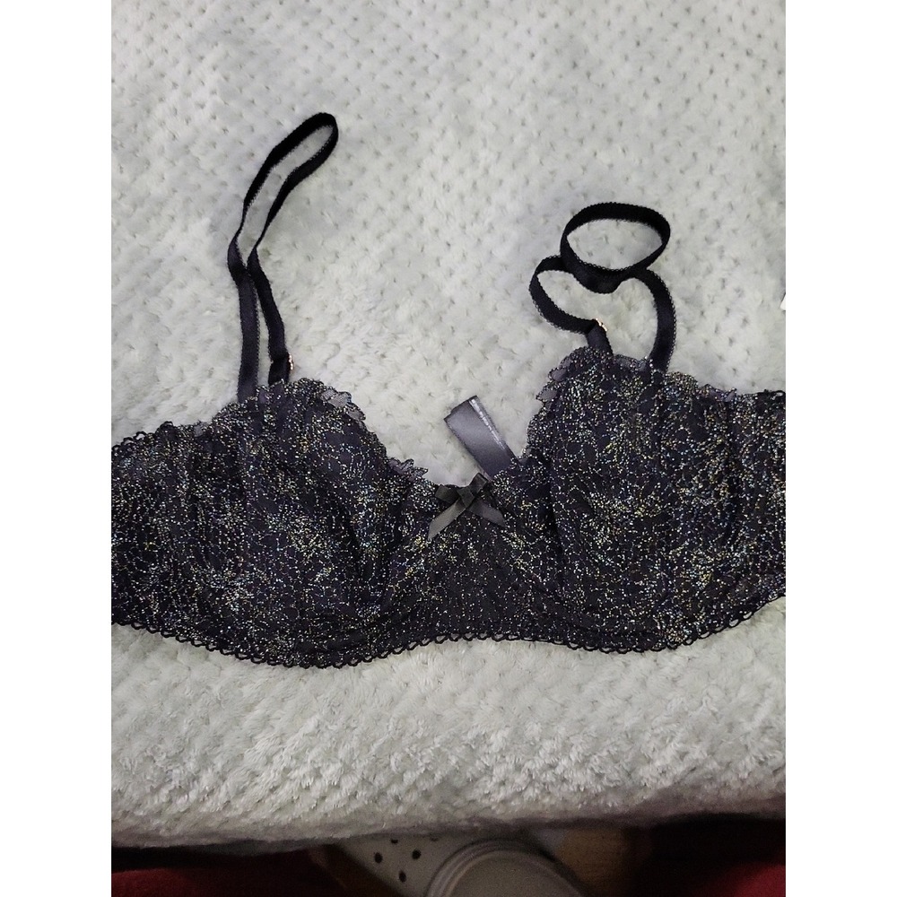 Nwt INC Blac Shimmer Lace‎ Balconette Bra Large
